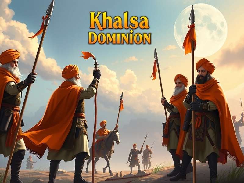 Khalsa Dominion Game Banner Showcasing Sikh Warriors